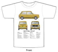 Mini 1275 GT 1969-74 T-shirt Front